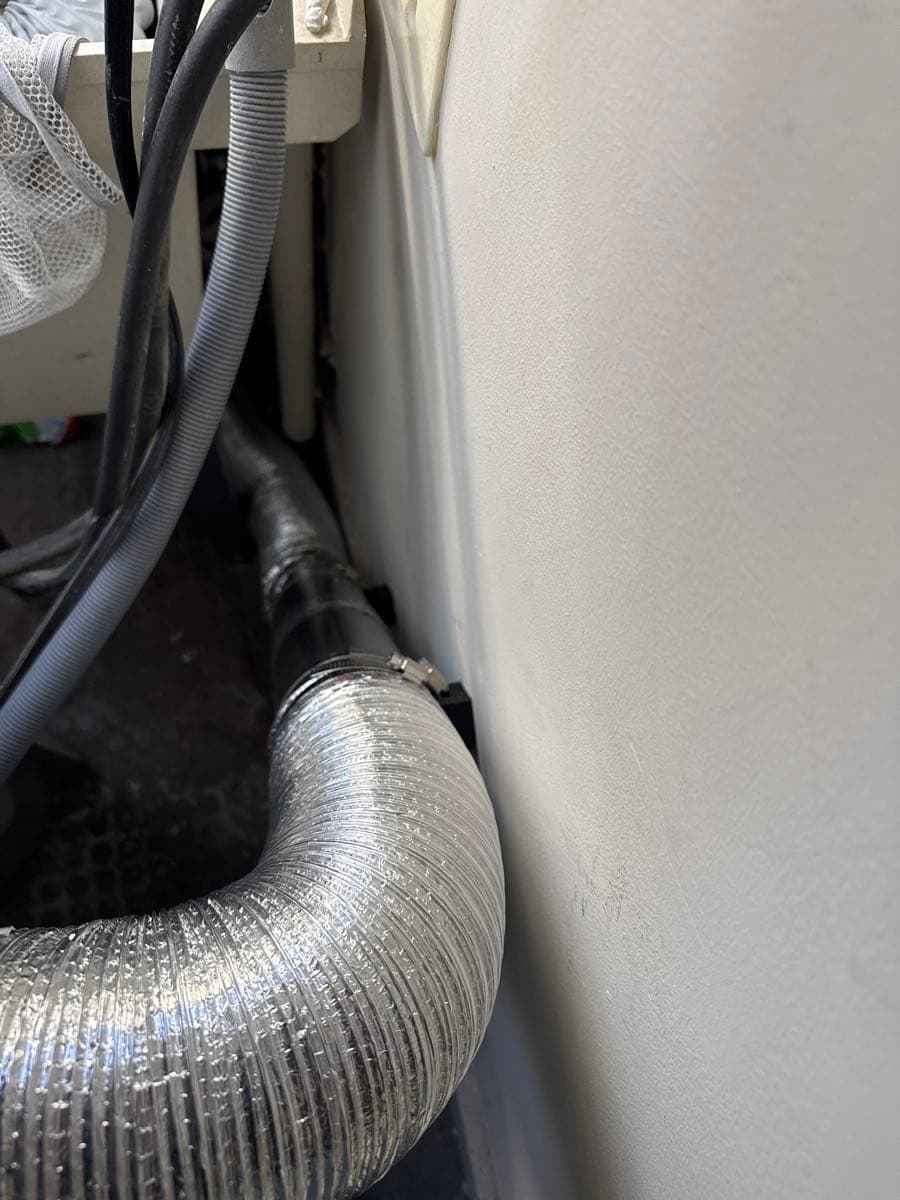 Dryer vent system components and installation work in progress