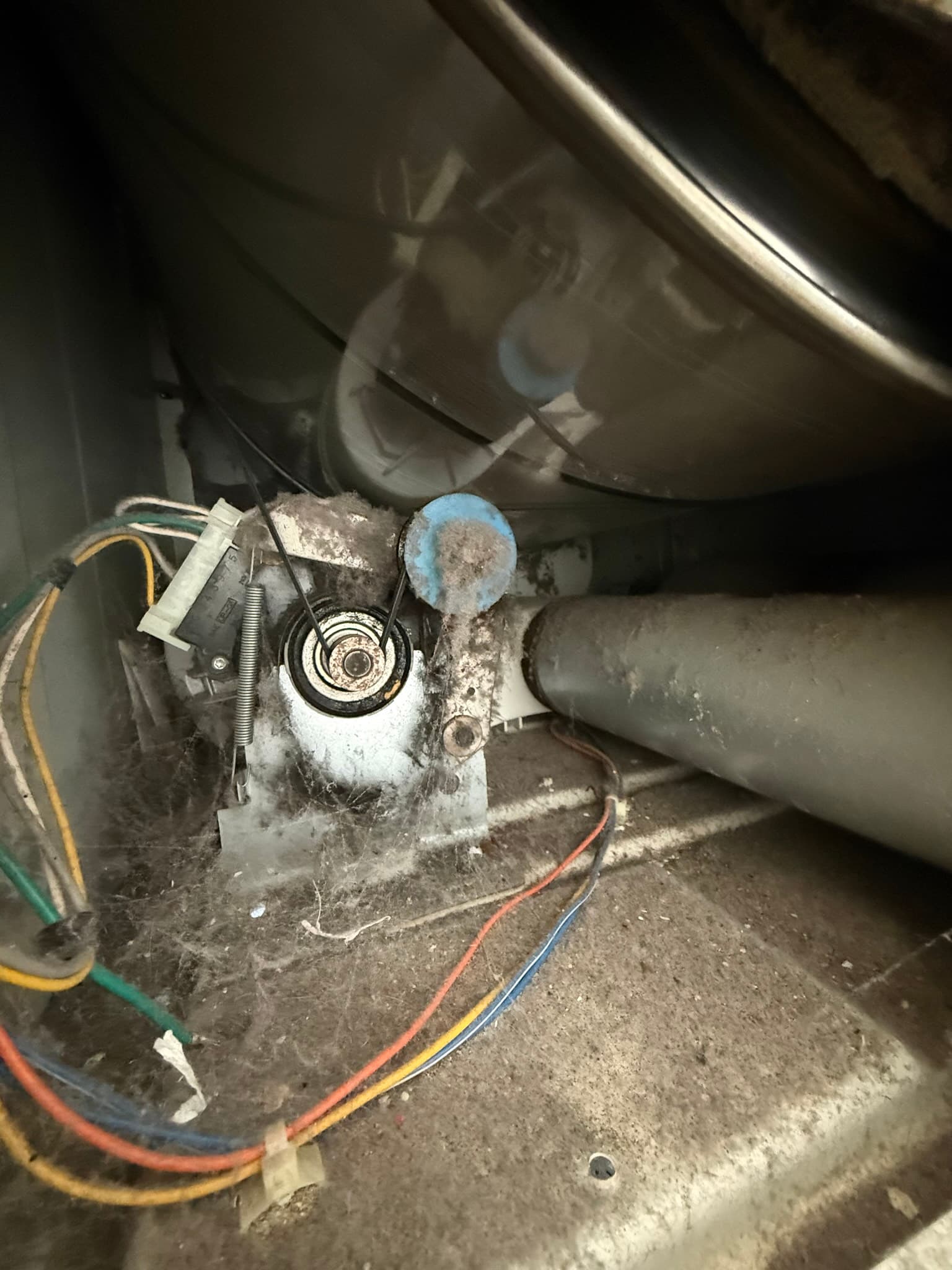 Rotary cleaning brush equipment used during a residential dryer vent cleaning in San Francisco