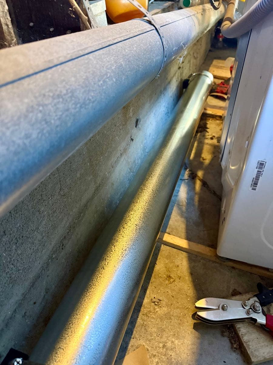 Five-foot straight section of DryerFlex ductwork showing code-compliant rigid metal construction